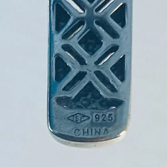 Beautiful Vintage Sterling Silver Geometric Cuff – Marked ISP 925 China - Picture 14 of 14